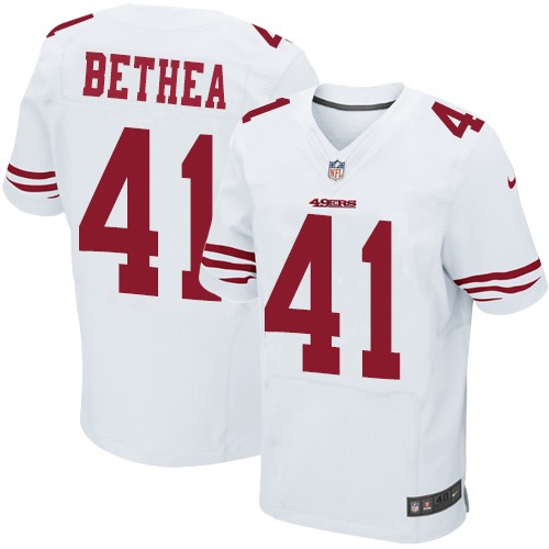 Men's Elite Antoine Bethea Nike Jersey White Road - #41 NFL San Francisco 49ers
